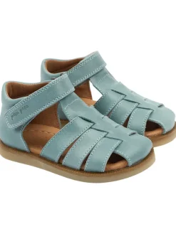 Leder-Halbsandalen in Blau