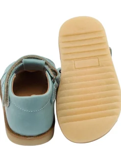 Leder-Halbsandalen in Blau