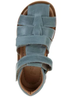 Leder-Halbsandalen in Blau