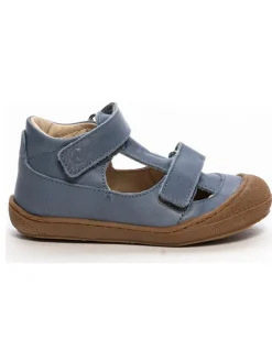 Leder-Halbsandalen in Blau