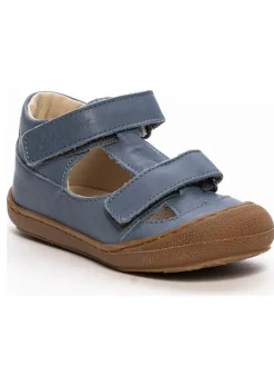 Leder-Halbsandalen in Blau