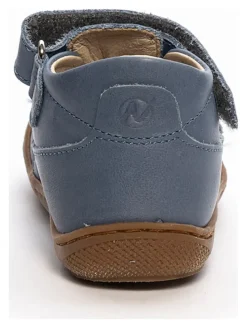 Leder-Halbsandalen in Blau