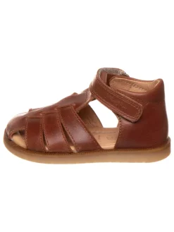 Leder-Halbsandalen in Braun