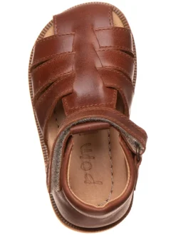 Leder-Halbsandalen in Braun