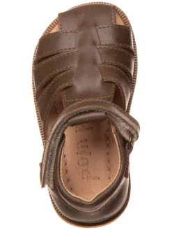 Leder-Halbsandalen in Braun