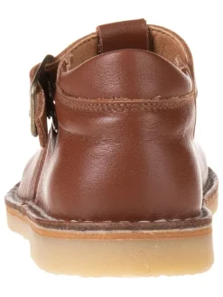 Leder-Halbsandalen in Braun