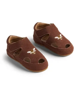 Leder-Halbsandalen in Braun