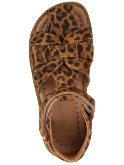 Leder-Halbsandalen in Braun