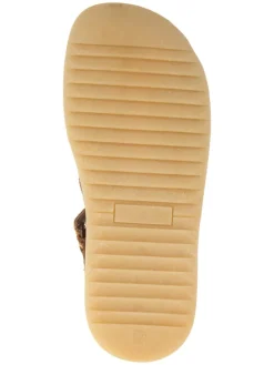 Leder-Halbsandalen in Braun