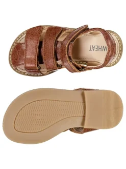 Leder-Halbsandalen in Braun