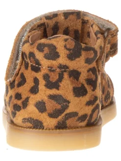 Leder-Halbsandalen in Braun