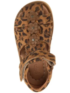 Leder-Halbsandalen in Braun