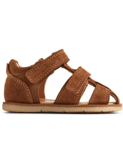 Leder-Halbsandalen in Braun