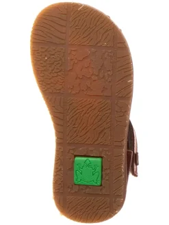 Leder-Halbsandalen in Braun