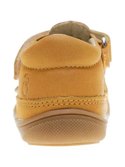 Leder-Halbsandalen in Camel