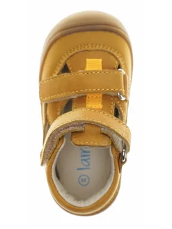 Leder-Halbsandalen in Camel