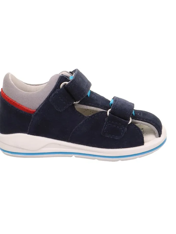 Leder-Halbsandalen in Dunkelblau