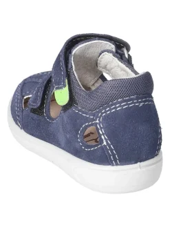 Leder-Halbsandalen in Dunkelblau