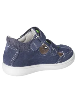 Leder-Halbsandalen in Dunkelblau