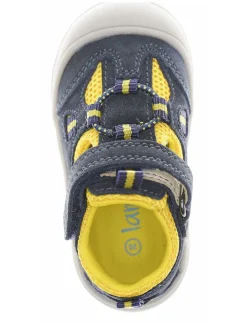 Leder-Halbsandalen in Dunkelblau