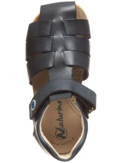 Leder-Halbsandalen in Dunkelblau