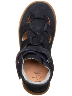 Leder-Halbsandalen in Dunkelblau