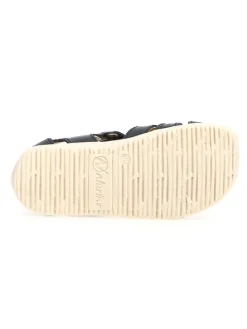 Leder-Halbsandalen in Dunkelblau