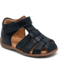 Leder-Halbsandalen in Dunkelblau