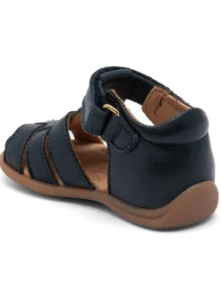 Leder-Halbsandalen in Dunkelblau