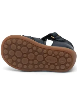 Leder-Halbsandalen in Dunkelblau