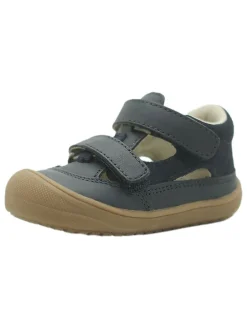 Leder-Halbsandalen in Dunkelblau