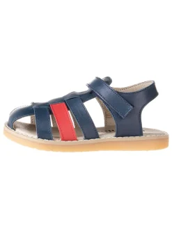 Leder-Halbsandalen in Dunkelblau