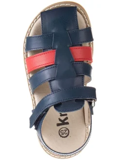 Leder-Halbsandalen in Dunkelblau