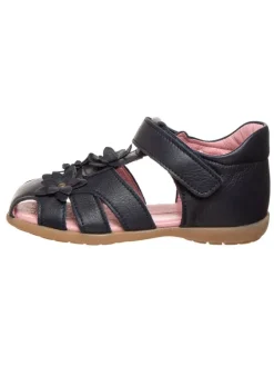 Leder-Halbsandalen in Dunkelblau