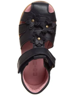 Leder-Halbsandalen in Dunkelblau