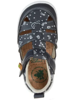 Leder-Halbsandalen in Dunkelblau