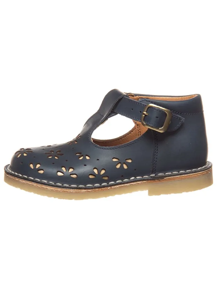 Leder-Halbsandalen in Dunkelblau