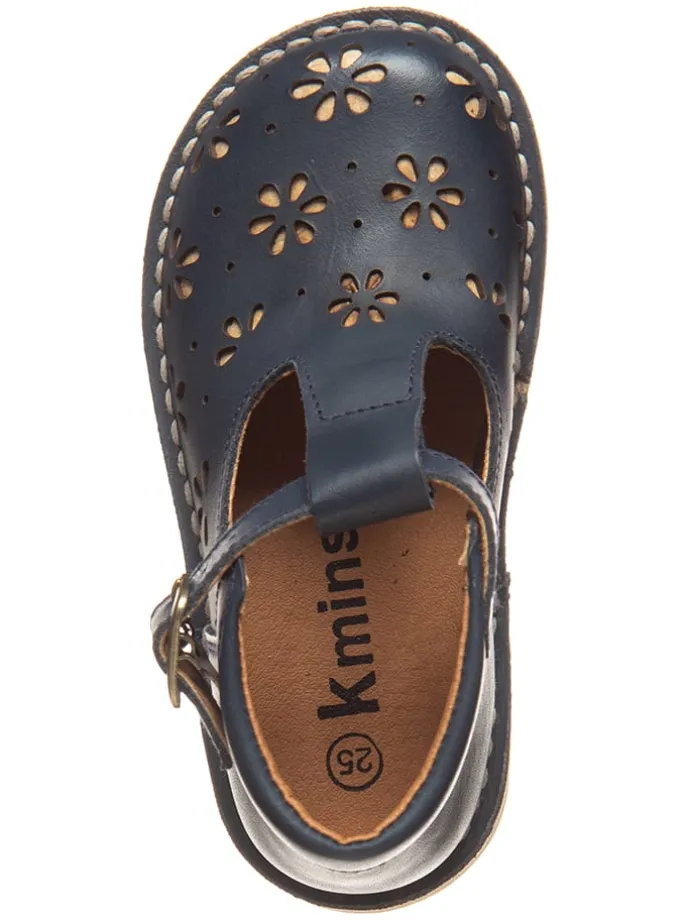 Leder-Halbsandalen in Dunkelblau