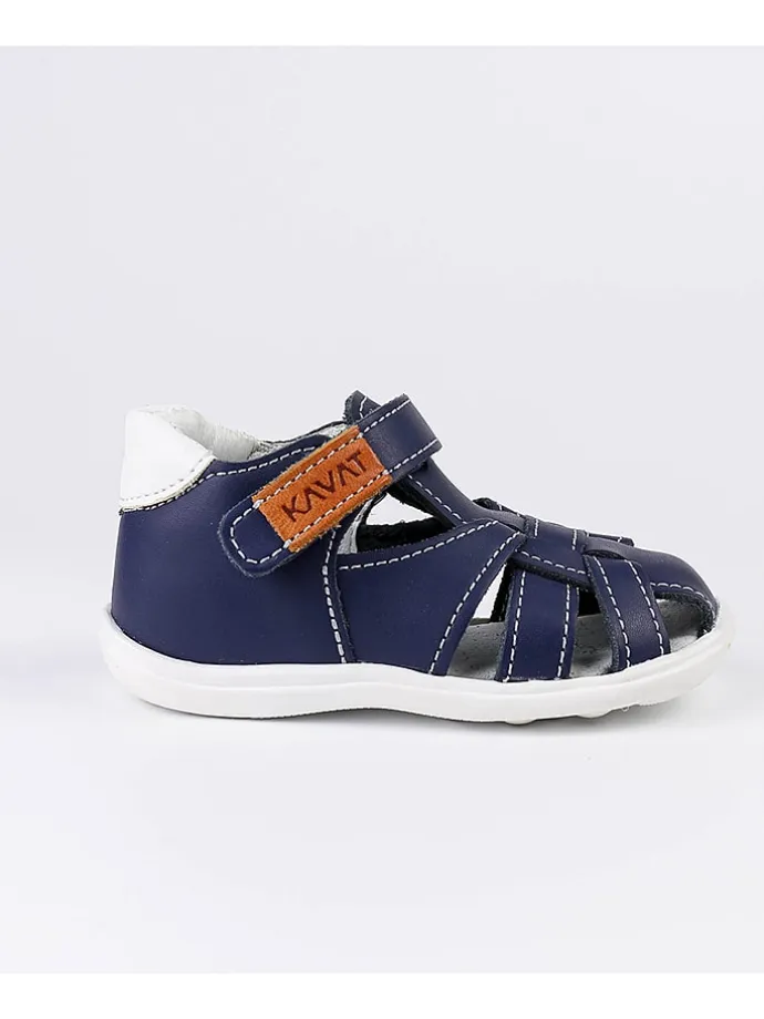 Leder-Halbsandalen in Dunkelblau