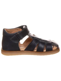 Leder-Halbsandalen in Dunkelblau