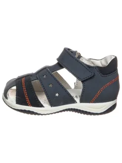 Leder-Halbsandalen in Dunkelblau