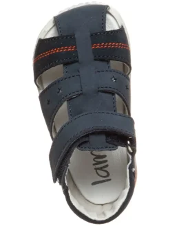 Leder-Halbsandalen in Dunkelblau