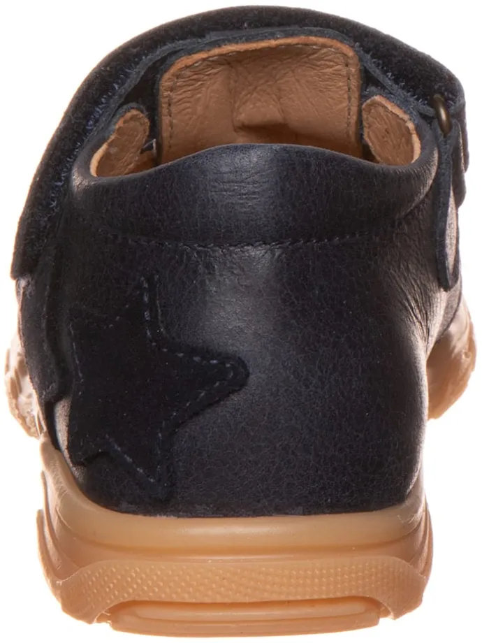 Leder-Halbsandalen in Dunkelblau