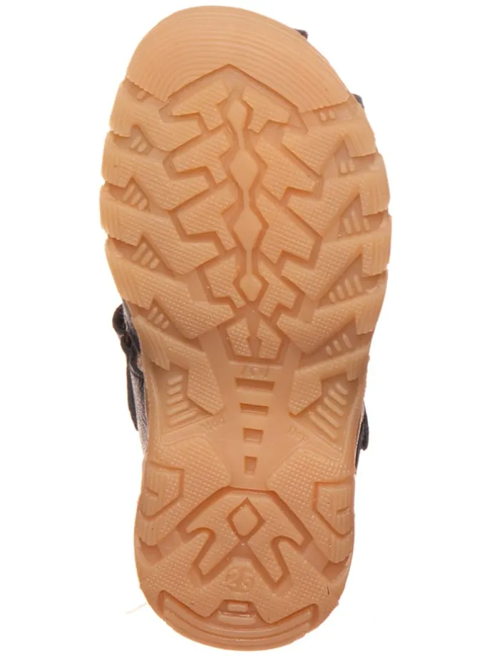 Leder-Halbsandalen in Dunkelblau