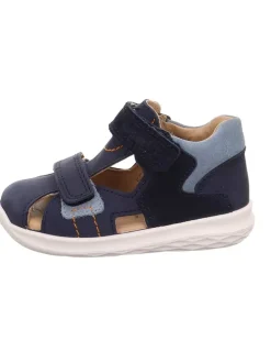 Leder-Halbsandalen in Dunkelblau