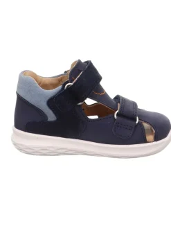 Leder-Halbsandalen in Dunkelblau