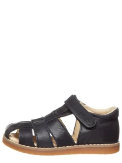 Leder-Halbsandalen in Dunkelblau