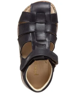 Leder-Halbsandalen in Dunkelblau