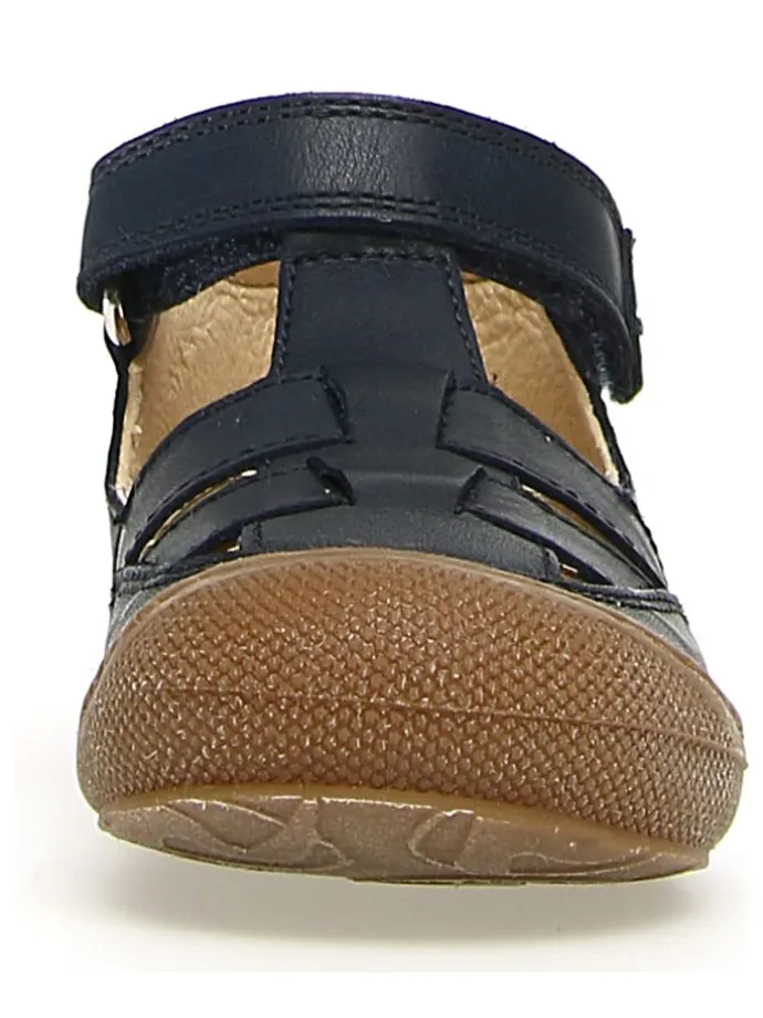 Leder-Halbsandalen in Dunkelblau