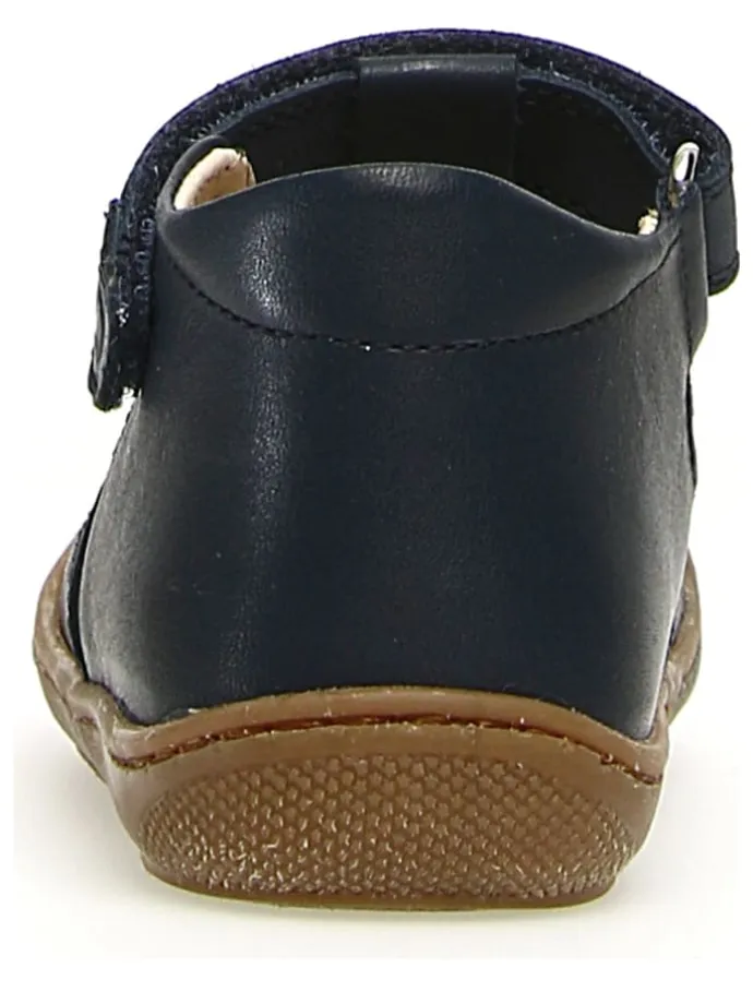 Leder-Halbsandalen in Dunkelblau